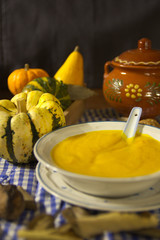 A view of a traditional dish of a pumpkin cream