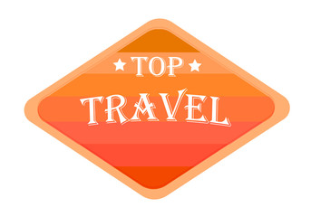 top travel sign isolated on white background
