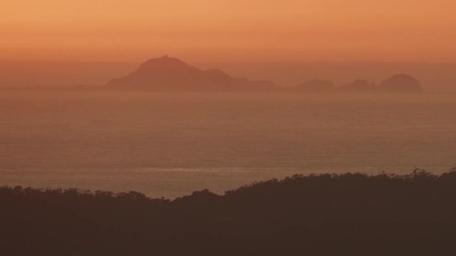 Aerial view sunset Farallon Islands San Francisco USA