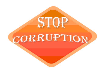 Obraz premium stop corruption sign isolated on white background