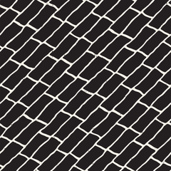 Simple ink geometric pattern. Monochrome black and white strokes background. Hand drawn ink texture for your design
