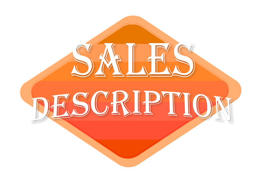 sales description sign isolated on white background