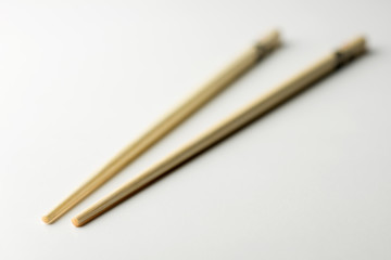 Rice chopsticks decorated on a white background