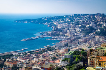 Fototapeta na wymiar View of the coast of Naples, Italy