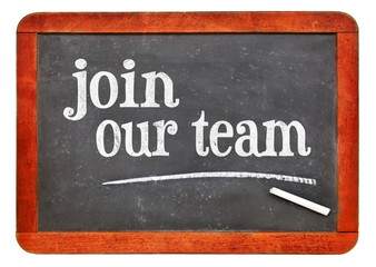 Obraz premium Join our team blackboard sign