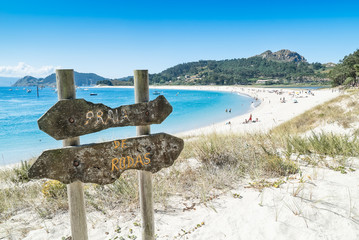 Playa de Rodas, Parque natural islas Cies, Galicia, España