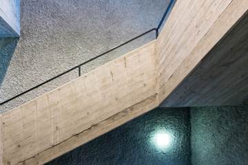 concrete staircase with bright spotlight