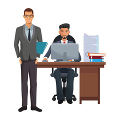 business coworkers executives cartoon
