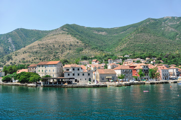 View of old town Prcanj in Montenegro