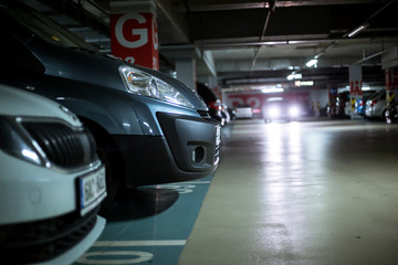 Underground parking / garage with huge arrange of cars