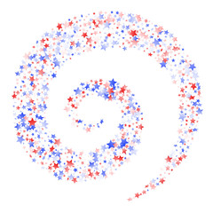 Flying red blue white star sparkles 