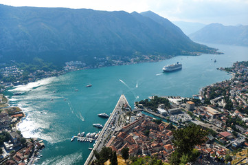 View of Kotor city from the mountain