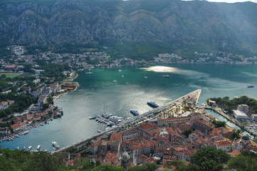 View of Kotor city from the mountain