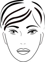 face, woman, portrait, lips, eyes, beauty, eye, hair, head, white, beautiful, young, person, fashion, illustration, cartoon, vector, people, isolated, black, mouth, art, makeup, child, lady