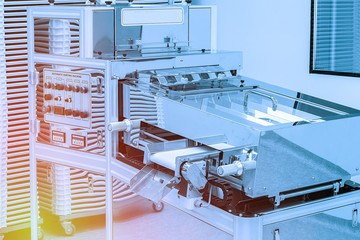 photos sterile production area with the machine