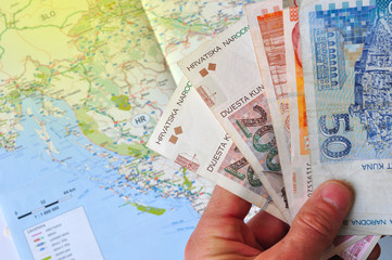 Planning trip to Croatia with money and a map