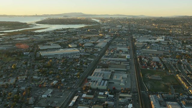Aerial view Oakland commercial district San Francisco USA