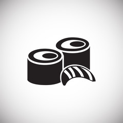 Sushi set on white background icon