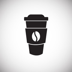 Cup of coffe on the go on white background icon