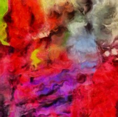 Detailed close-up grunge multi color abstract background. Dry brush strokes hand drawn oil painting on canvas texture. Creative simple pattern for graphic work, web design or wallpaper. 