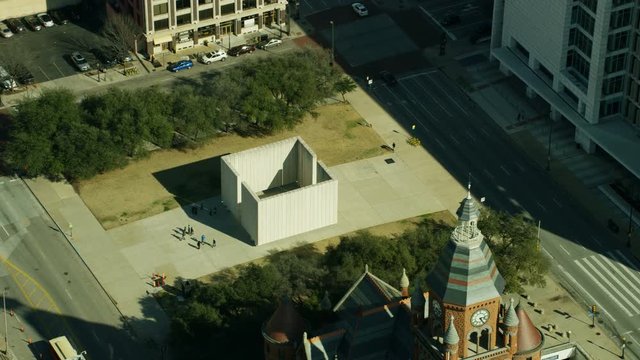 Aerial Book Depository Dealey Plaza assassination JFK Dallas