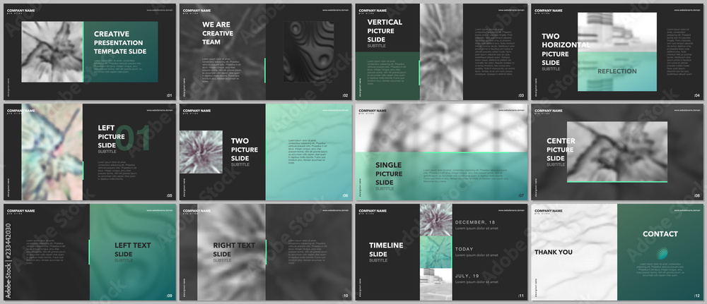 Canvas Prints minimal presentations design, portfolio vector templates with elements on black background. multipur