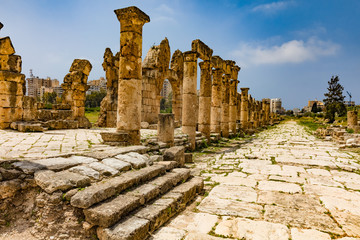 Al-Bass Archaeological Site Tyre Sur in South Lebanon Middle east - obrazy, fototapety, plakaty