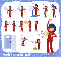 Fototapeta premium flat type school girl red jersey_complex