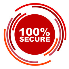 red vector banner 100% secure