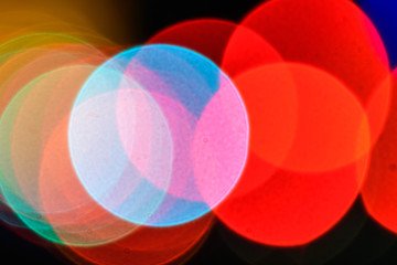 Background bokeh of bright colorful lights; abstract background