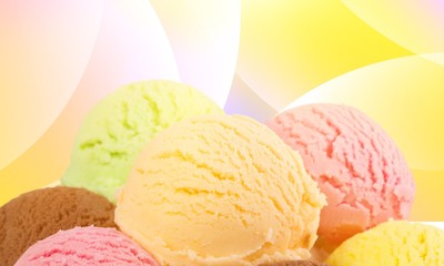 Assorted ice cream, close-up view