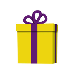Gift box vector illustration. Flat design. Christmas present symbol