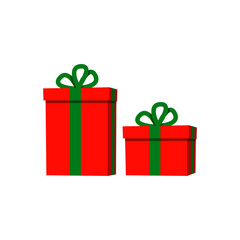 Gift boxes vector illustrations. Flat design. Christmas present symbol
