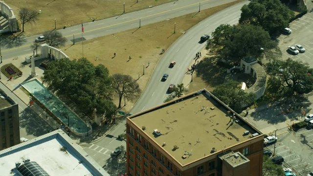 Aerial Dealey Plaza where JFK was assassinated Dallas
