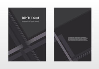 A4 size  business background template. Black dynamic stripes background vector. Business elegant abstract  brochure backdrop.