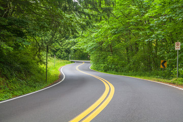 Fototapeta na wymiar Curvy Highway Portland Oregon