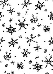 Hand-drawn snowflake pattern.