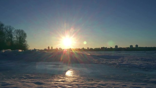 ice on the frozen river, blue ice on the lake, The Ice On The River, 