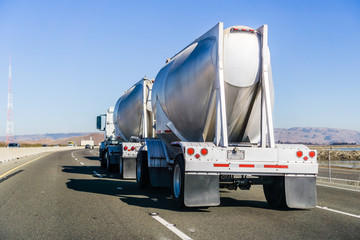 Tanker truck driving on the freeway