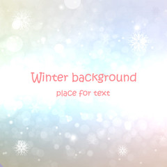winter christmas background with snow. Vector illustration