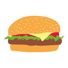 hamburger isolated on white background