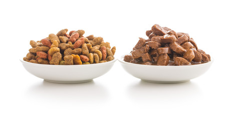 Meal for dog or cat. Canned meat with sauce.