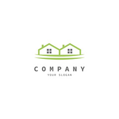 Green house logo templates. Conceptual icon for hotels, real estate firms, eco friendly smart houses, cottages