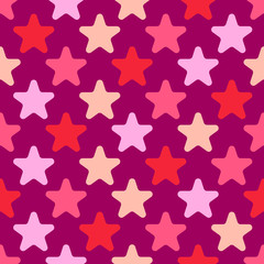 Cute seamless pattern with stars. vector illustration