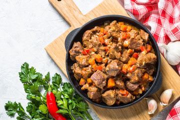 Beef stew with vegetables.