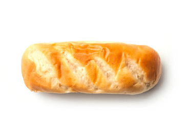 closeup of milk bread on white background