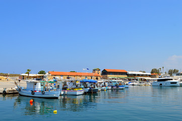 Fototapeta na wymiar Paphos harbour in Cyprus
