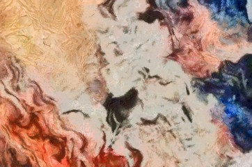 Naklejka premium Close up oil paint abstract background. Art textured brushstrokes in macro. Part of painting. Old style artwork. Dirty watercolor texture. Modern pattern. Chaotic splashes. Multi-colors design.
