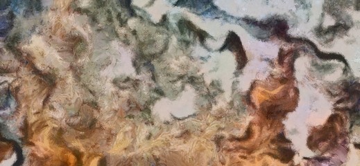 Close up oil paint abstract background. Art textured brushstrokes in macro. Part of painting. Old style artwork. Dirty watercolor texture. Modern pattern. Chaotic splashes. Multi-colors design. - 233451467