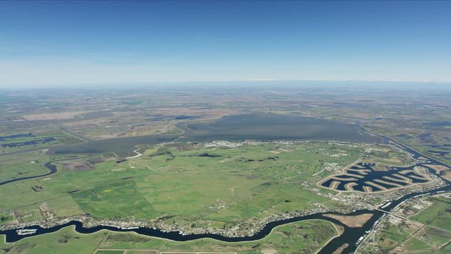 Aerial Of Sacramento River Tributaries Bethel Island Community